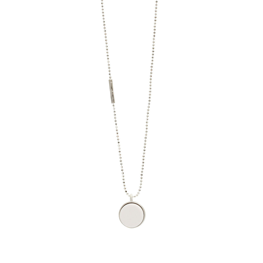 AIRPORT White Tile Silver Necklace