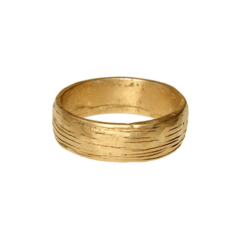 B.C Engraved L Gold Plated Ring