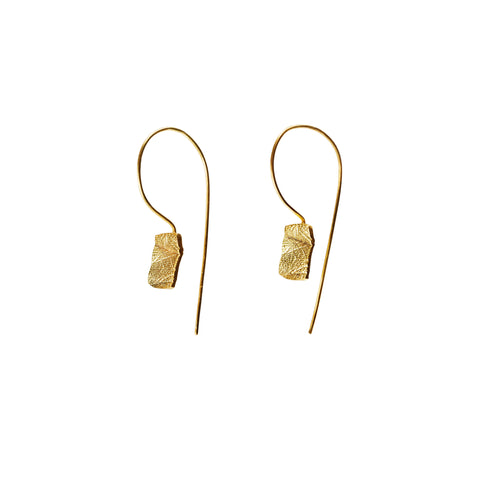 LESS IS MORE S Disk Gold Plated Earrings
