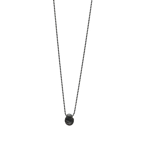 LESS IS MORE Round Silver Amulet Necklace