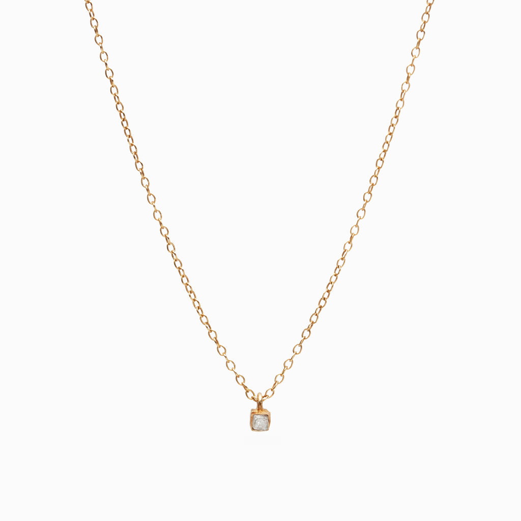 RAW Diamond 18 K Gold Necklace