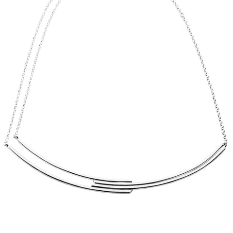 AIRPORT White Tile Silver Necklace