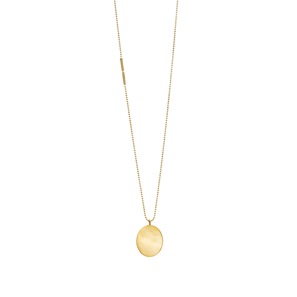 AMULET Oval Pendant Gold Plated Necklace
