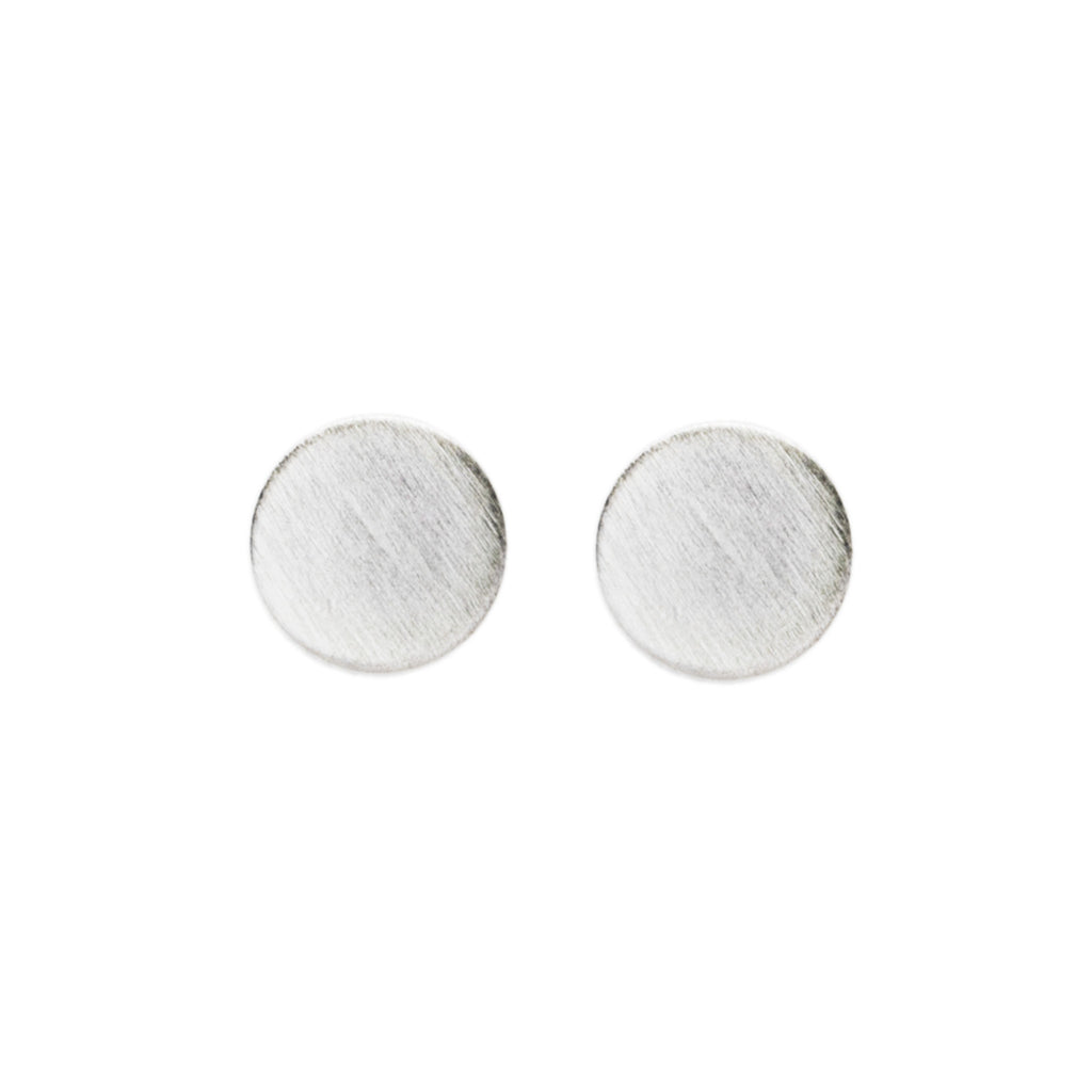 LESS IS MORE S Disk Silver Earrings