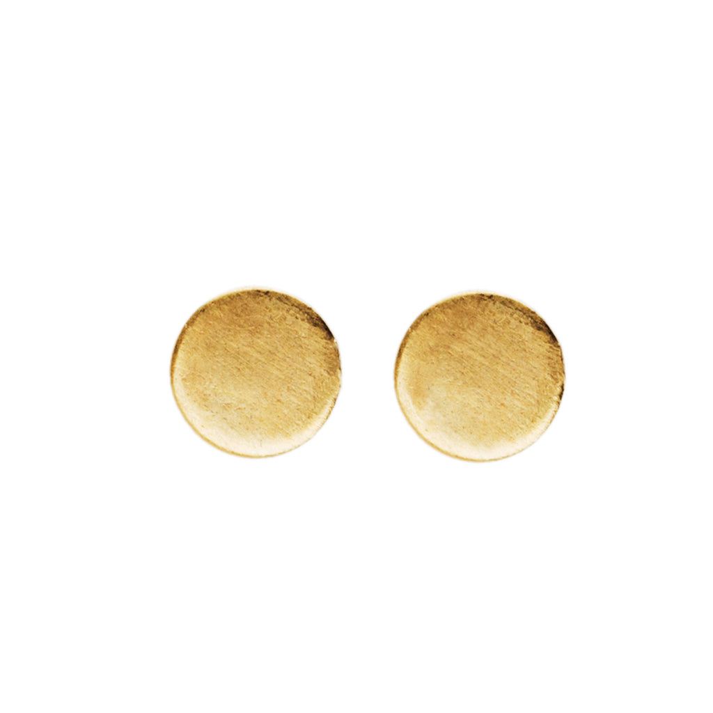 LESS IS MORE S Disk Gold Plated Earrings