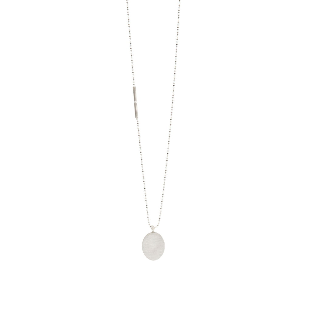 LESS IS MORE AMULET Oval Amulet Silver Necklace