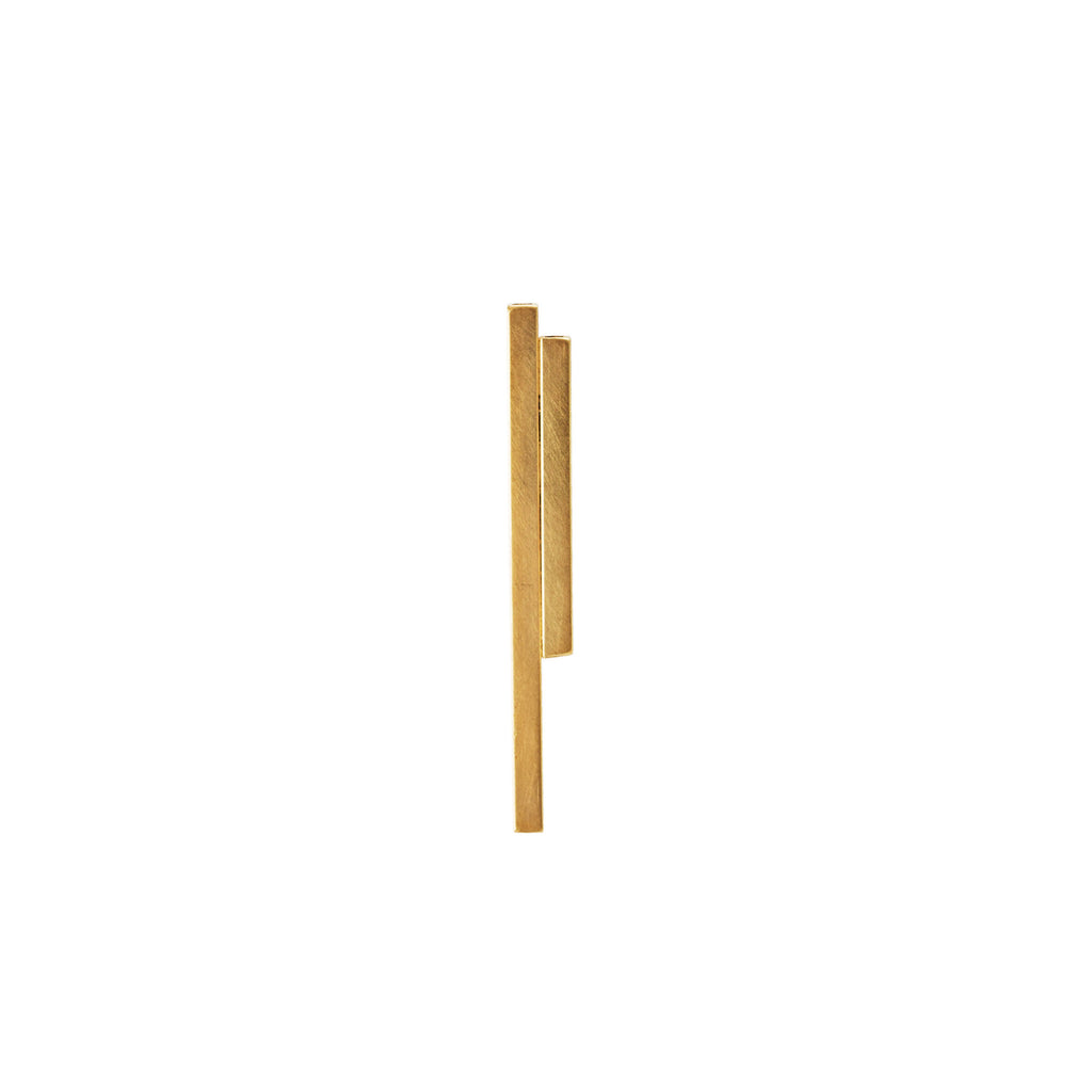 LESS IS MORE 6/4 Square Tube Gold Plated Tube Earring
