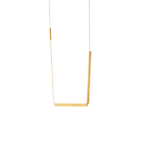 LESS IS MORE 1,5 + 3 Square Tube Gold Plated Earrings