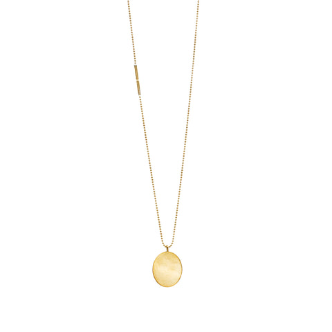 LESS IS MORE Oval Amulet 18 K Gold Necklace