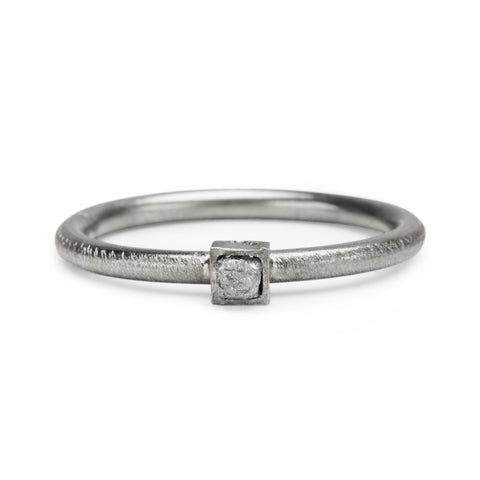 RAW Silver Diamond Ring