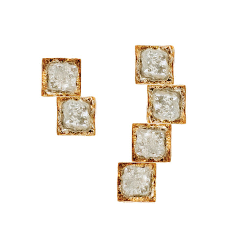 RAW L Diamond Gold Plated Earrings