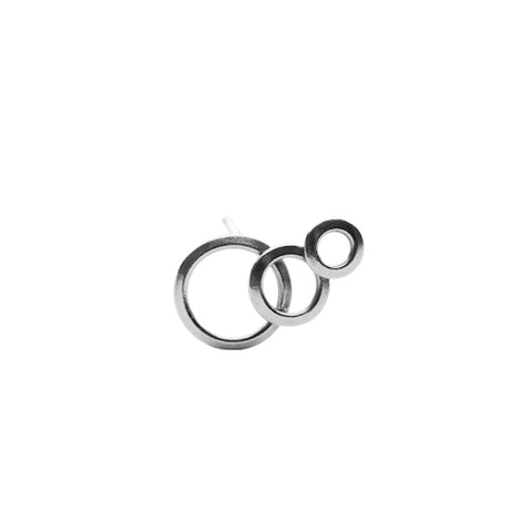 O Collection Black Silver Earring