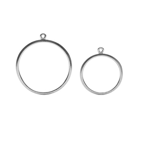 O Collection Black Silver Earring