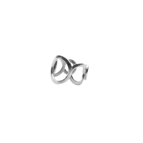 O Collection Black Silver Earring