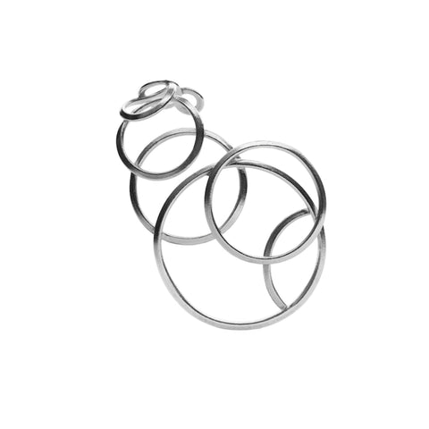 O Collection Black Silver Earring