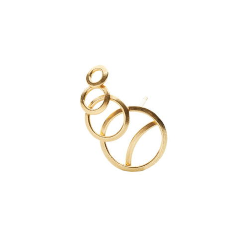 O Collection Black Silver Earring