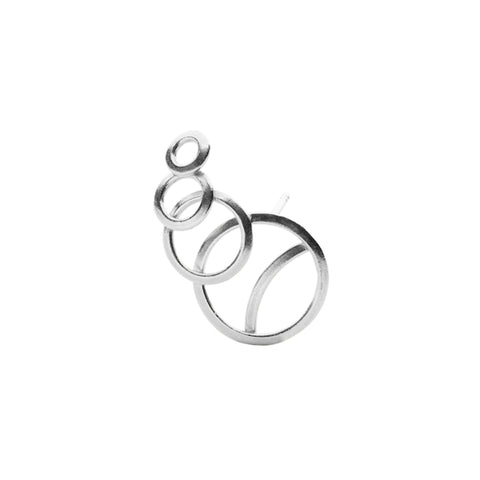 O Collection Black Silver Earring