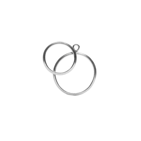 O Collection Black Silver Earring